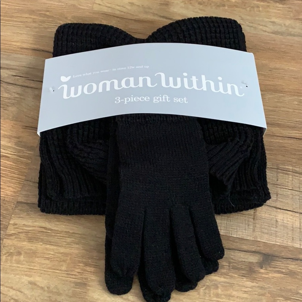 Black gloves and scarf